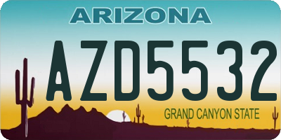 AZ license plate AZD5532