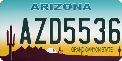 AZ license plate AZD5536