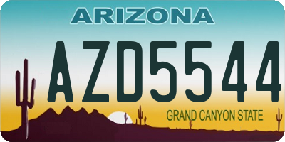 AZ license plate AZD5544