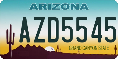 AZ license plate AZD5545