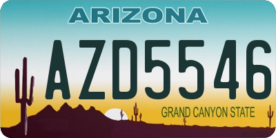 AZ license plate AZD5546
