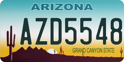 AZ license plate AZD5548