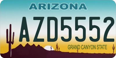 AZ license plate AZD5552