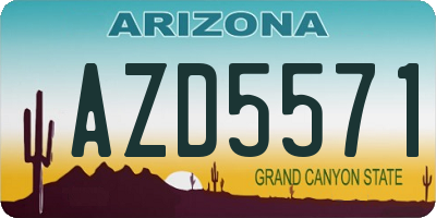 AZ license plate AZD5571