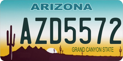 AZ license plate AZD5572