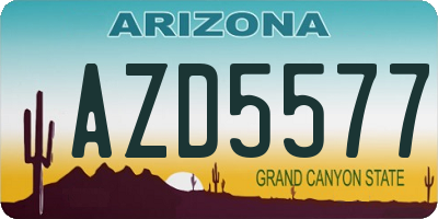 AZ license plate AZD5577