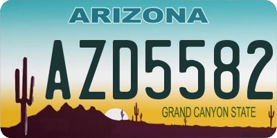 AZ license plate AZD5582