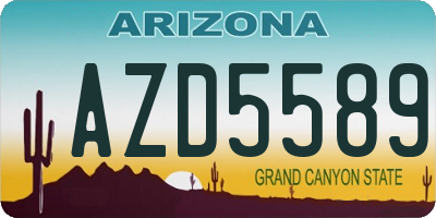 AZ license plate AZD5589