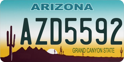 AZ license plate AZD5592