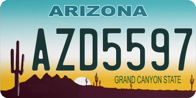 AZ license plate AZD5597