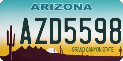 AZ license plate AZD5598