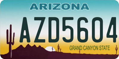 AZ license plate AZD5604