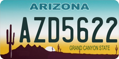 AZ license plate AZD5622