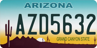 AZ license plate AZD5632