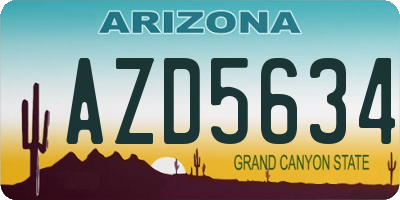 AZ license plate AZD5634