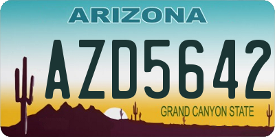 AZ license plate AZD5642