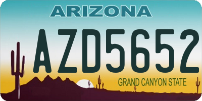AZ license plate AZD5652
