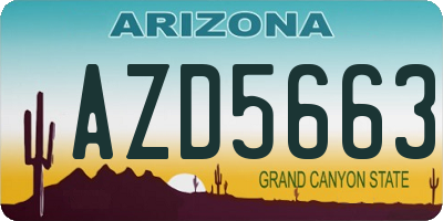AZ license plate AZD5663