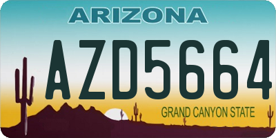 AZ license plate AZD5664