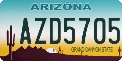 AZ license plate AZD5705