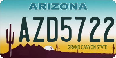 AZ license plate AZD5722