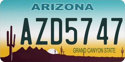 AZ license plate AZD5747