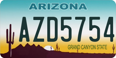 AZ license plate AZD5754