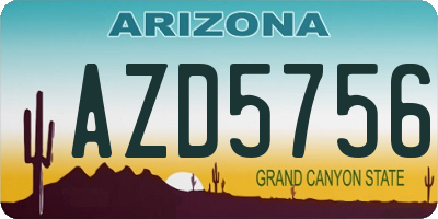 AZ license plate AZD5756