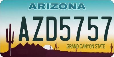 AZ license plate AZD5757