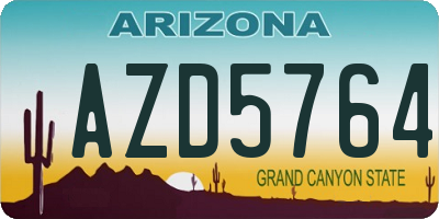 AZ license plate AZD5764