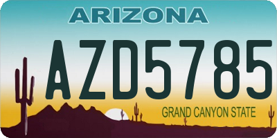 AZ license plate AZD5785