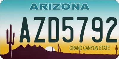 AZ license plate AZD5792
