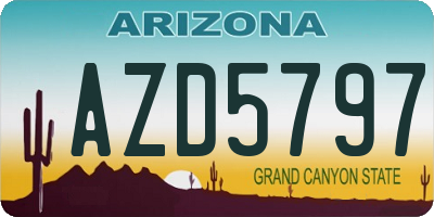 AZ license plate AZD5797