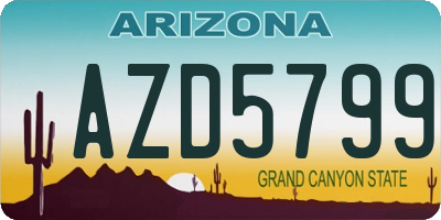 AZ license plate AZD5799