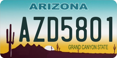 AZ license plate AZD5801