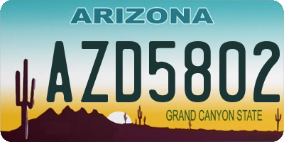 AZ license plate AZD5802