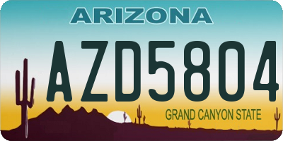 AZ license plate AZD5804