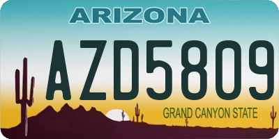 AZ license plate AZD5809