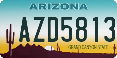 AZ license plate AZD5813