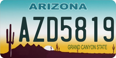 AZ license plate AZD5819