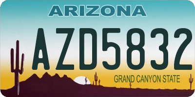 AZ license plate AZD5832