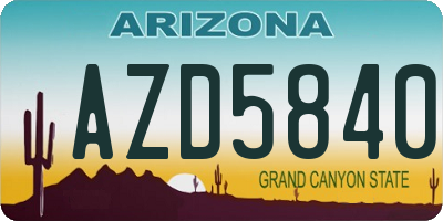 AZ license plate AZD5840