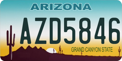 AZ license plate AZD5846