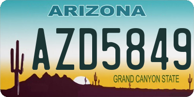 AZ license plate AZD5849