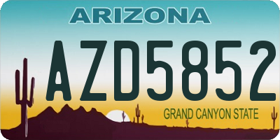 AZ license plate AZD5852