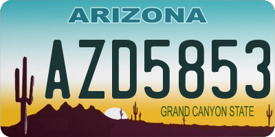 AZ license plate AZD5853