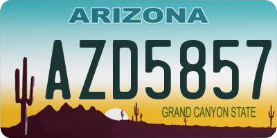 AZ license plate AZD5857