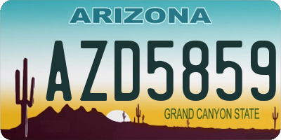 AZ license plate AZD5859