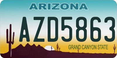 AZ license plate AZD5863