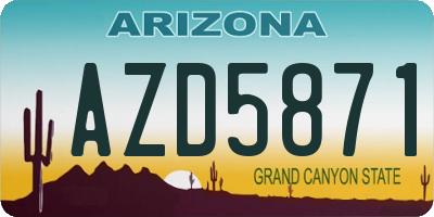 AZ license plate AZD5871